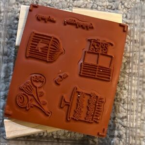 Silicone Craft Stamp Set -Happy Moments, Rust Brown